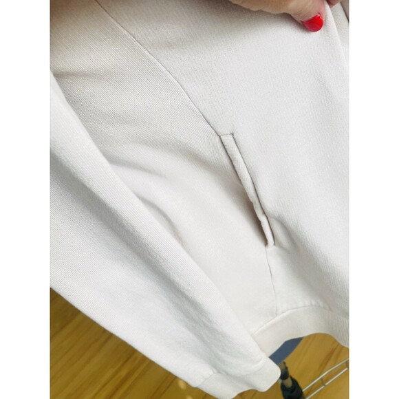 All Saints Nude Zip Drape Waterfall Cardigan S Beige Oversized Terry Jacket - Picture 8 of 15